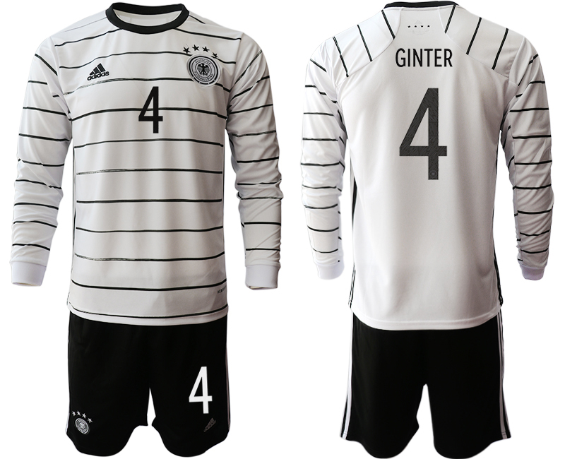 Men 2021 European Cup Germany home white Long sleeve #4 Soccer Jersey